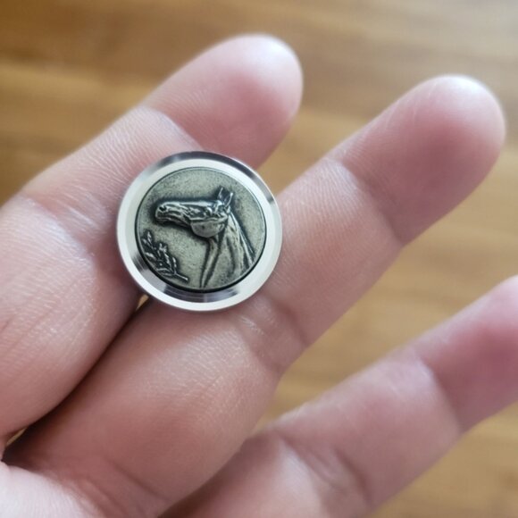 Horse Silver Bla k  uff Links - Picture 2 of 5